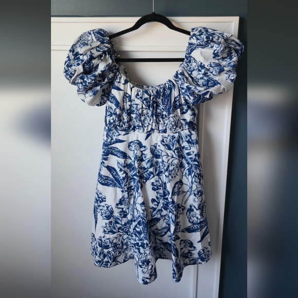 Abercrombie & Fitch Emerson Poplin Puff Sleeve Midi Dress - Picture 2 of 6